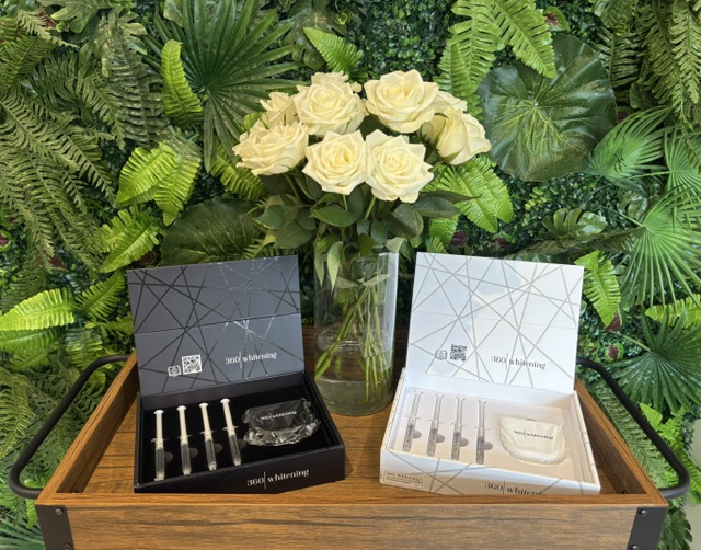 360 Whitening take-home teeth whitening kits at Parkfield Dental — white day kit and black night kit